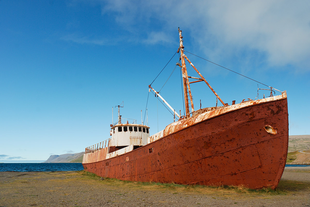 gestrandetes Schiff