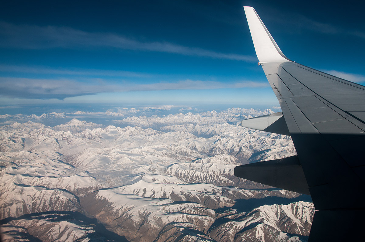 Im Anflug auf Leh, die Hauptstadt Ladakhs