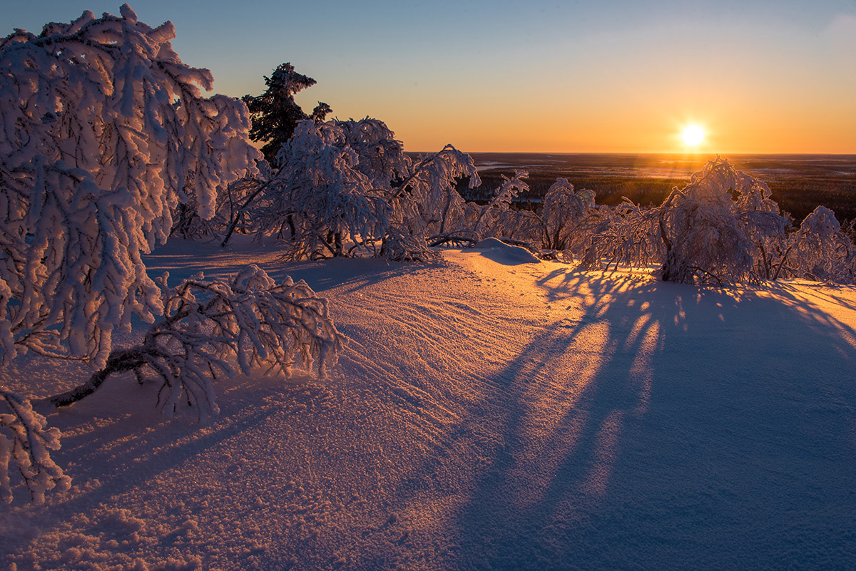Sonnenuntergang bei Enontekiö