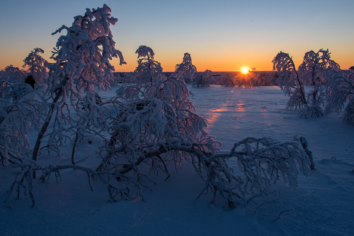 Sonnenuntergang bei Enontekiö