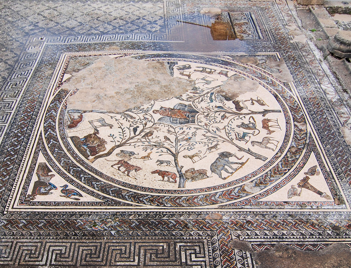 Mosaik in der römischen Siedlung Volubilis