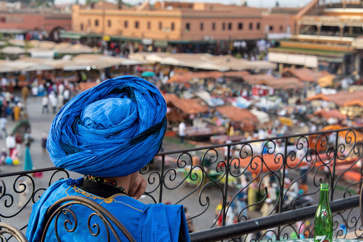 am zentralen Marktplatz, dem Jemaa el-Fna