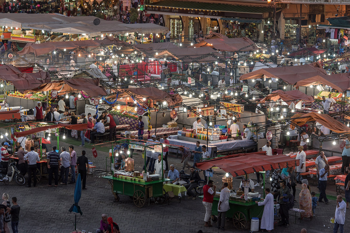 am zentralen Marktplatz, dem Jemaa el-Fna