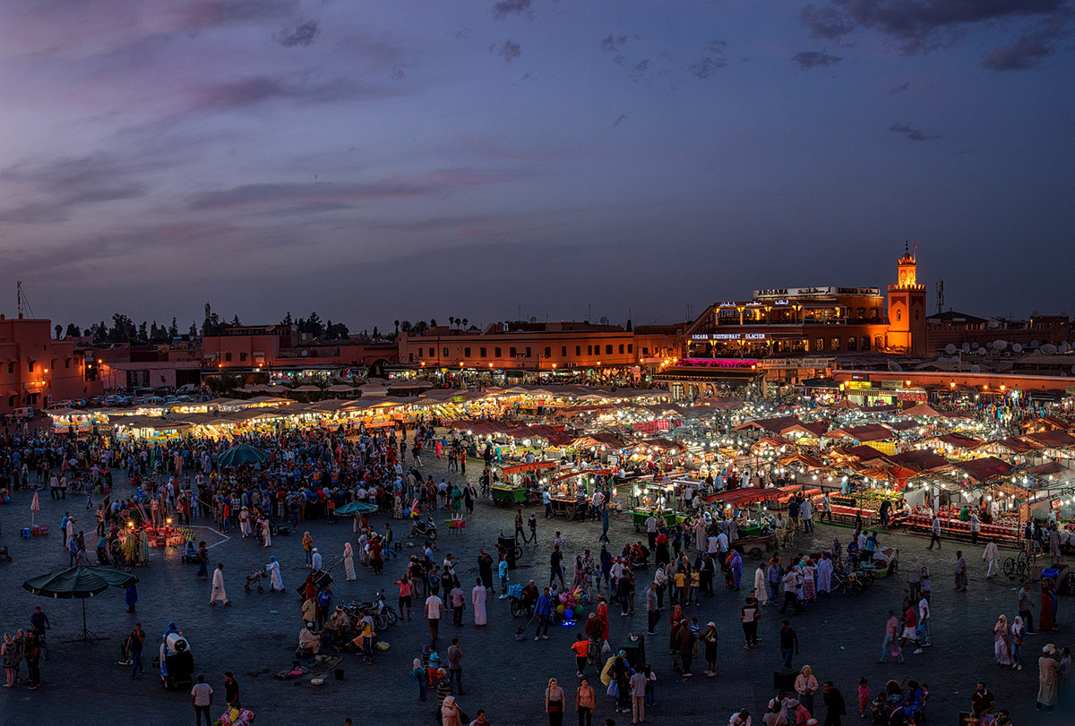 am zentralen Marktplatz, dem Jemaa el-Fna
