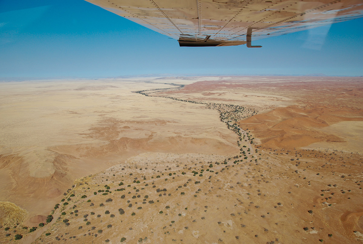 Flug über die Namib Wüste