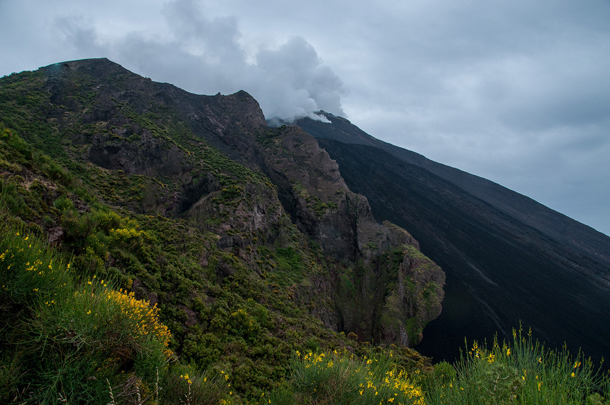Aufstieg zum Stromboli im Regen