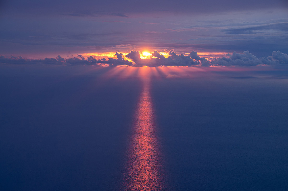 Blick in den herrlichen Sonnenuntergang